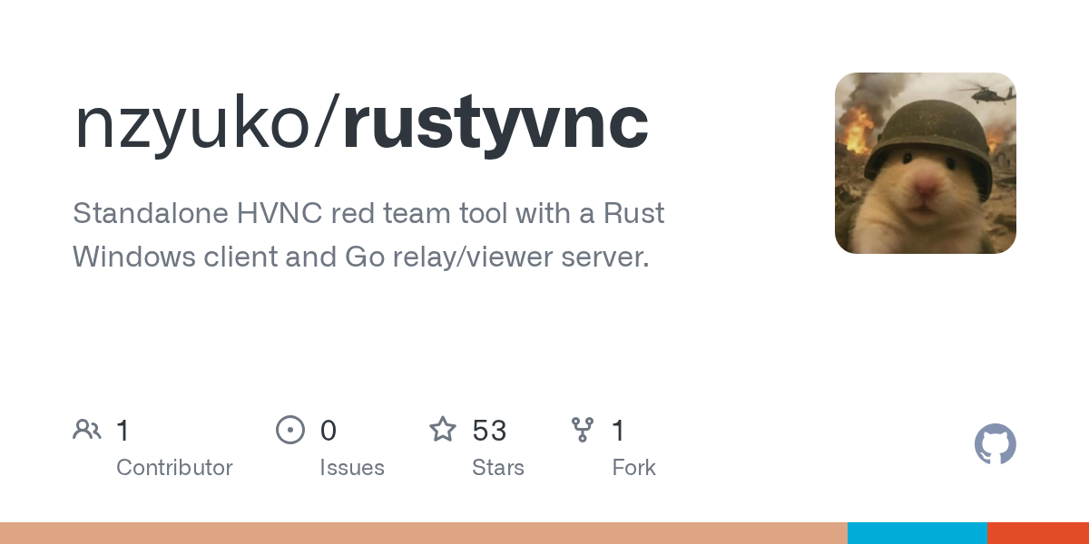nzyuko/rustyvnc: rustyVNC is a standalone HVNC red team tool with a Rust Windows client and a Go