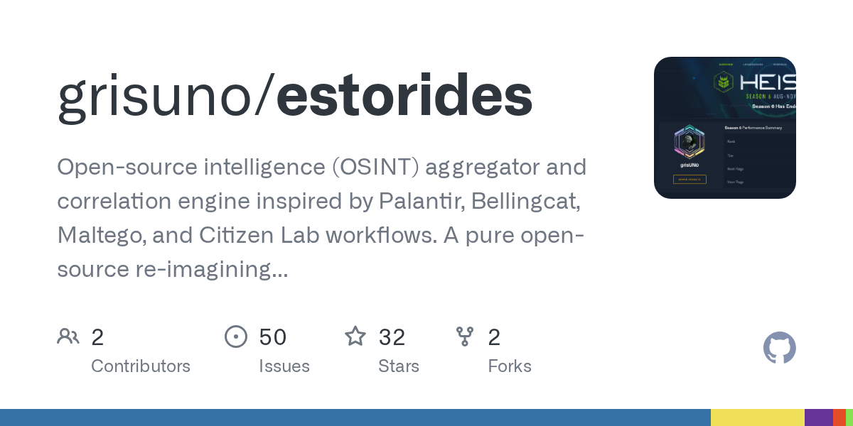 grisuno/estorides: open-source intelligence (OSINT) aggregator and correlation engine