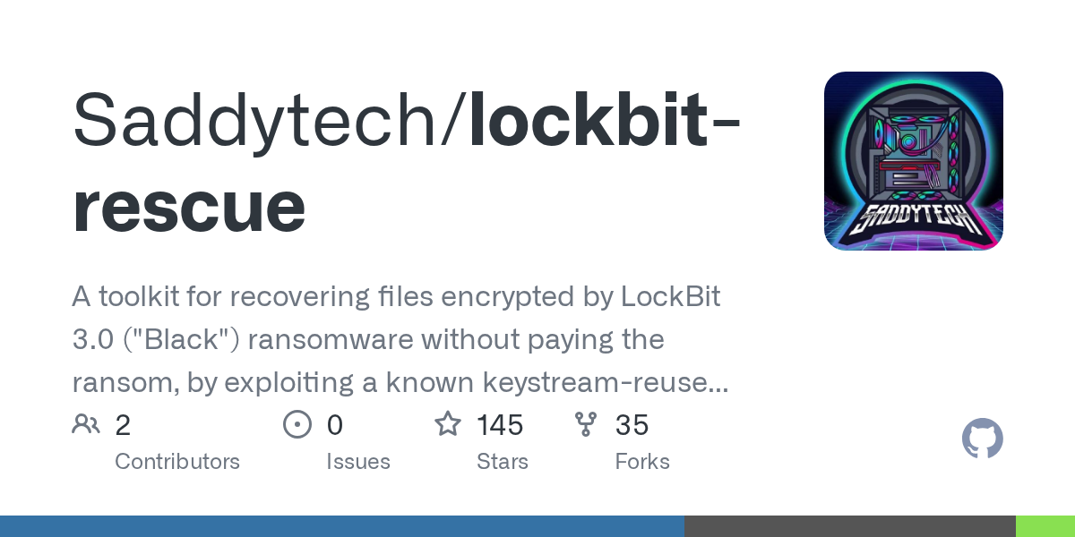 Saddytech/lockbit-rescue: it is resumable — re-run the same command if interrupted; it skips work already