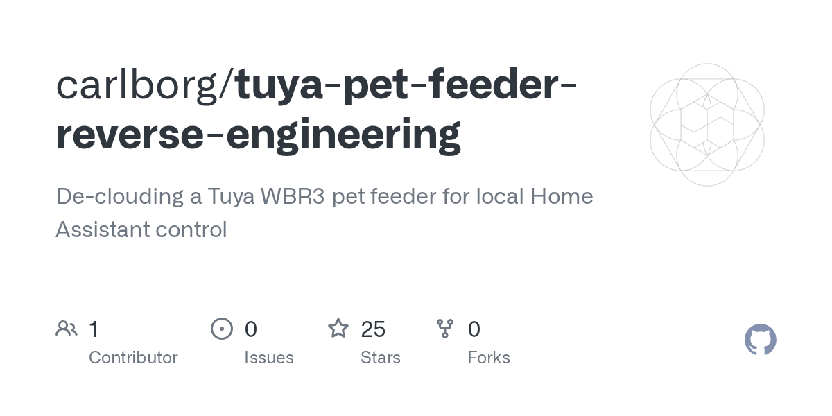 carlborg/tuya-pet-feeder-reverse-engineering: open-source project for self-hosters