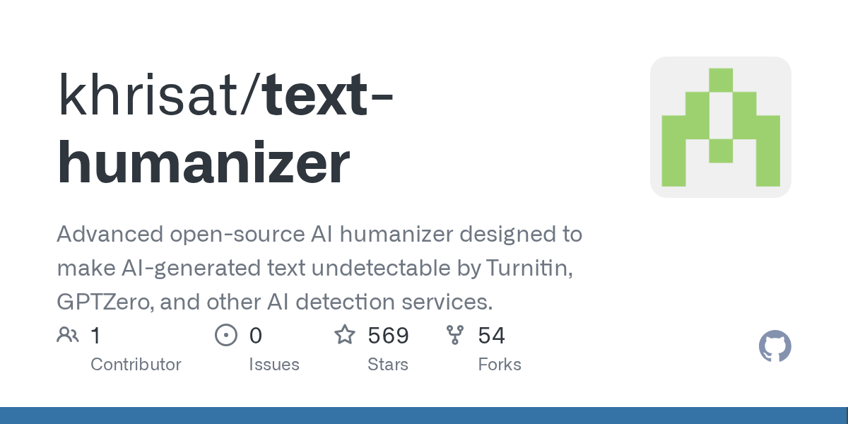 khrisat/text-humanizer: text is rewritten using the DeepSeek LLM to generate a semantically equivalent
