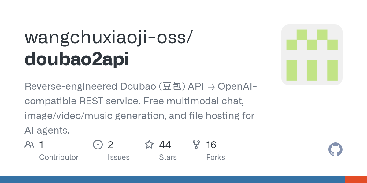 wangchuxiaoji-oss/doubao2api: from doubao2api.qr_login import QRLogin