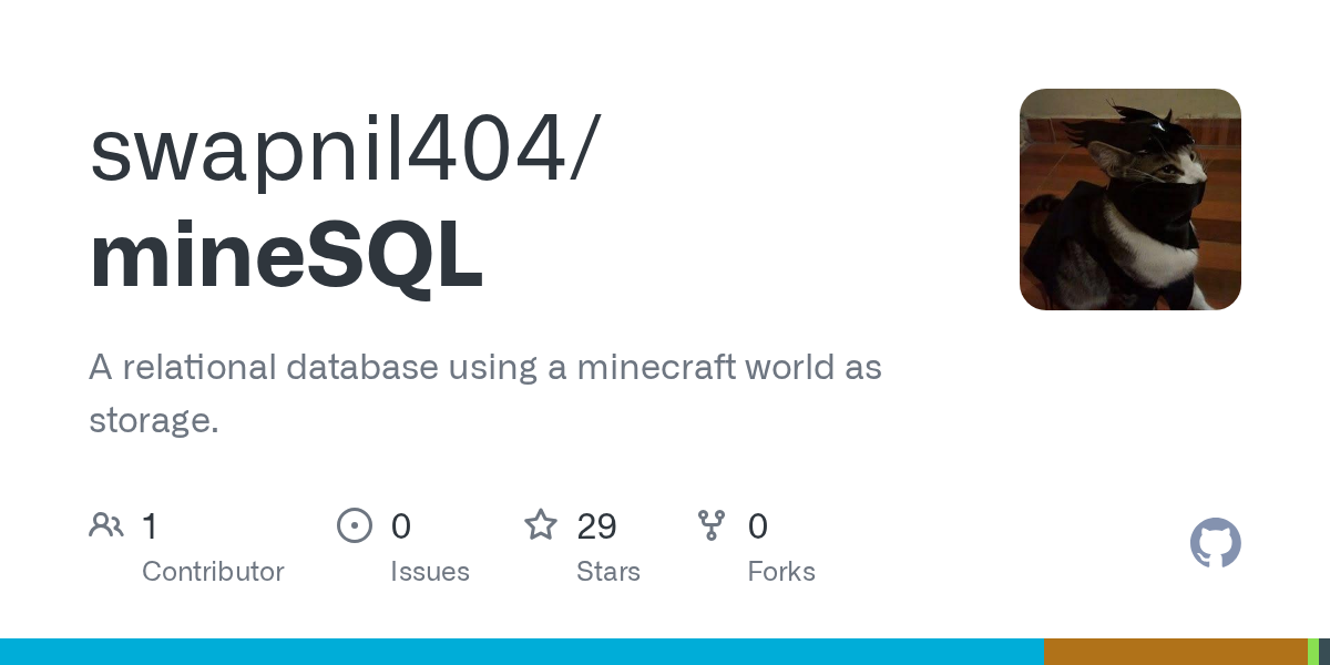 swapnil404/mineSQL: connect with psql or chat /sql in-game