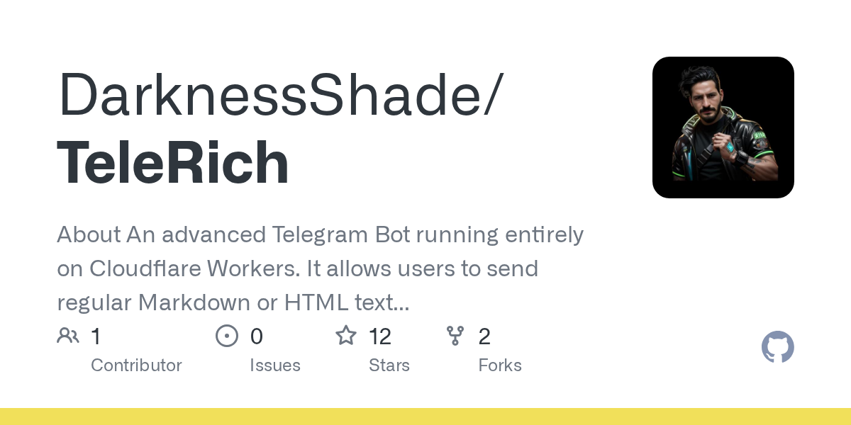 DarknessShade/TeleRich: 🤖 Telegram Rich Markdown & HTML Bot
