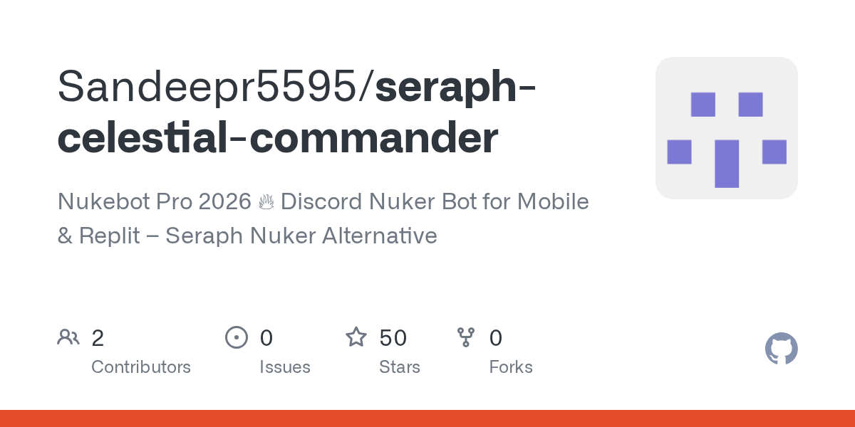 Sandeepr5595/seraph-celestial-commander: ☄️ NukeBot-v2 - Intelligent Server Disruption Protocol