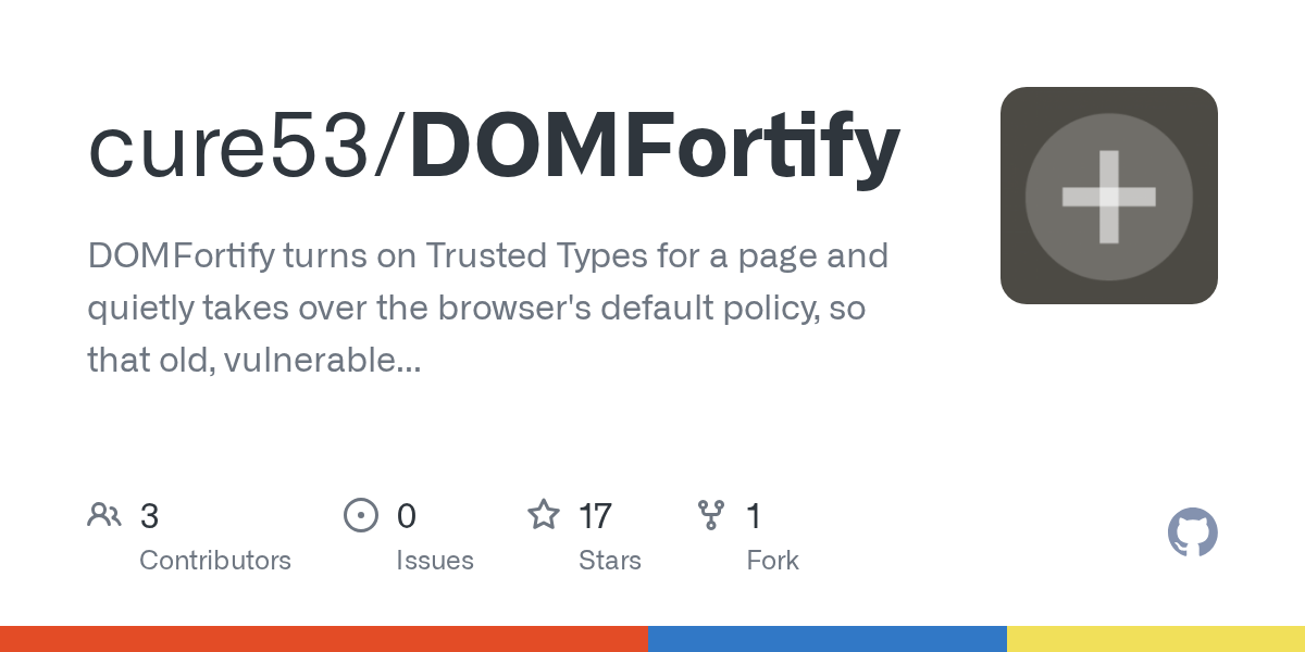 cure53/DOMFortify: dOMFortify turns Trusted Types on for a page and quietly takes over the browser's
