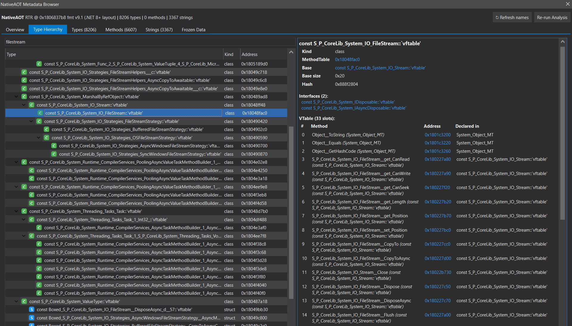 dump-guy/ida-nativeaot: recover .NET Native AOT metadata in IDA Pro — type hierarchy, virtual methods