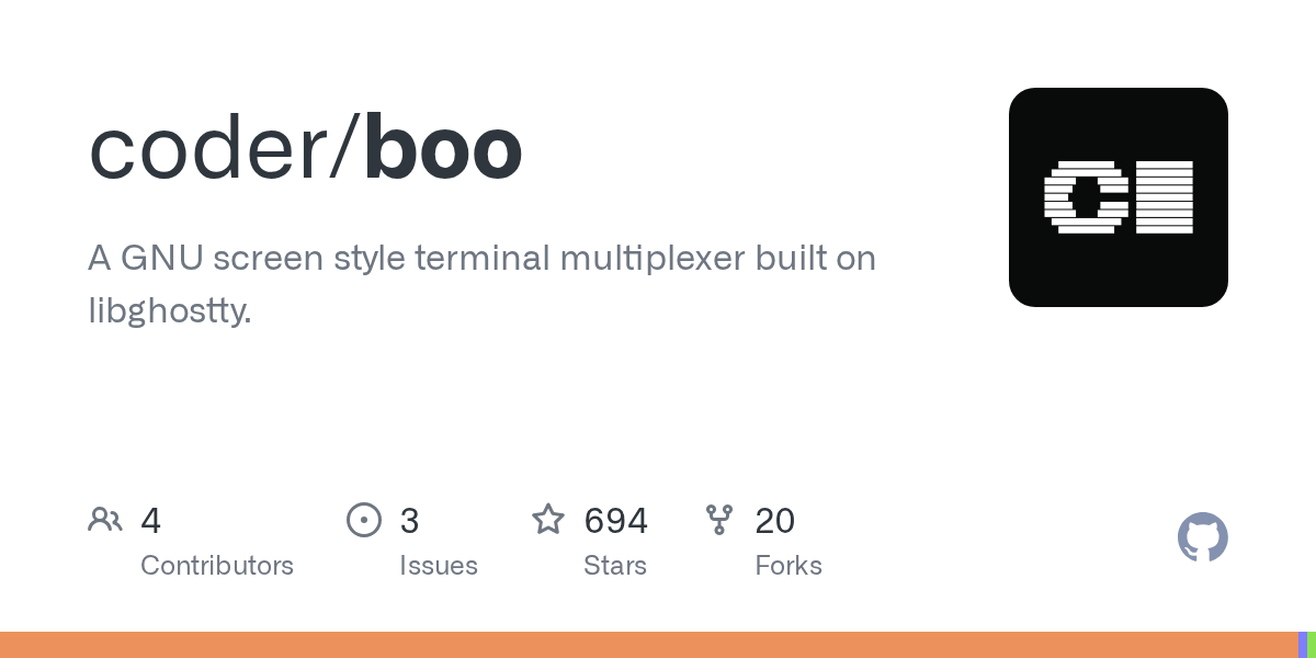 coder/boo: gNU screen style terminal multiplexer built on libghostty (libghostty-vt), written in Zig