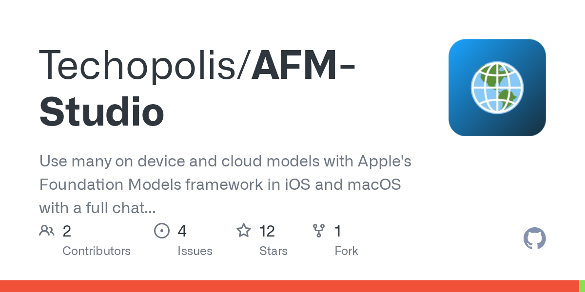 Techopolis/AFM-Studio: aFM Studio is an open-source Mac and iOS app for trying, comparing