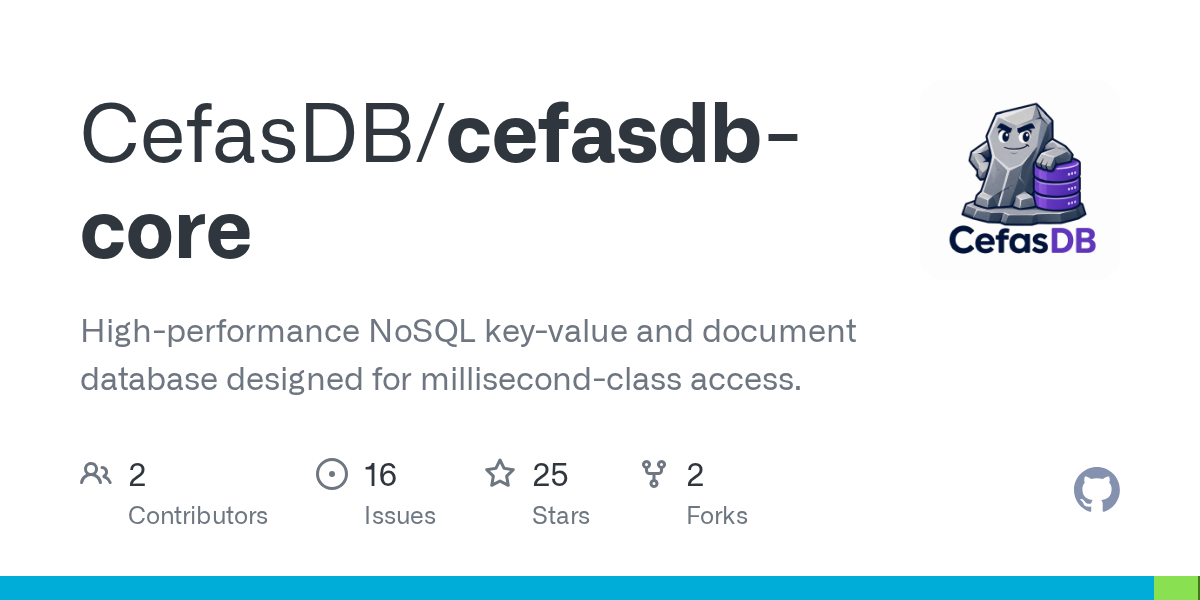 CefasDB/cefasdb-core: cefasDB is a NoSQL document database written in Go