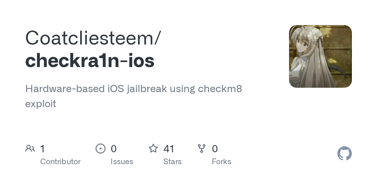 Coatcliesteem/checkra1n-ios: hardware-based iOS jailbreak leveraging the checkm8 bootrom exploit