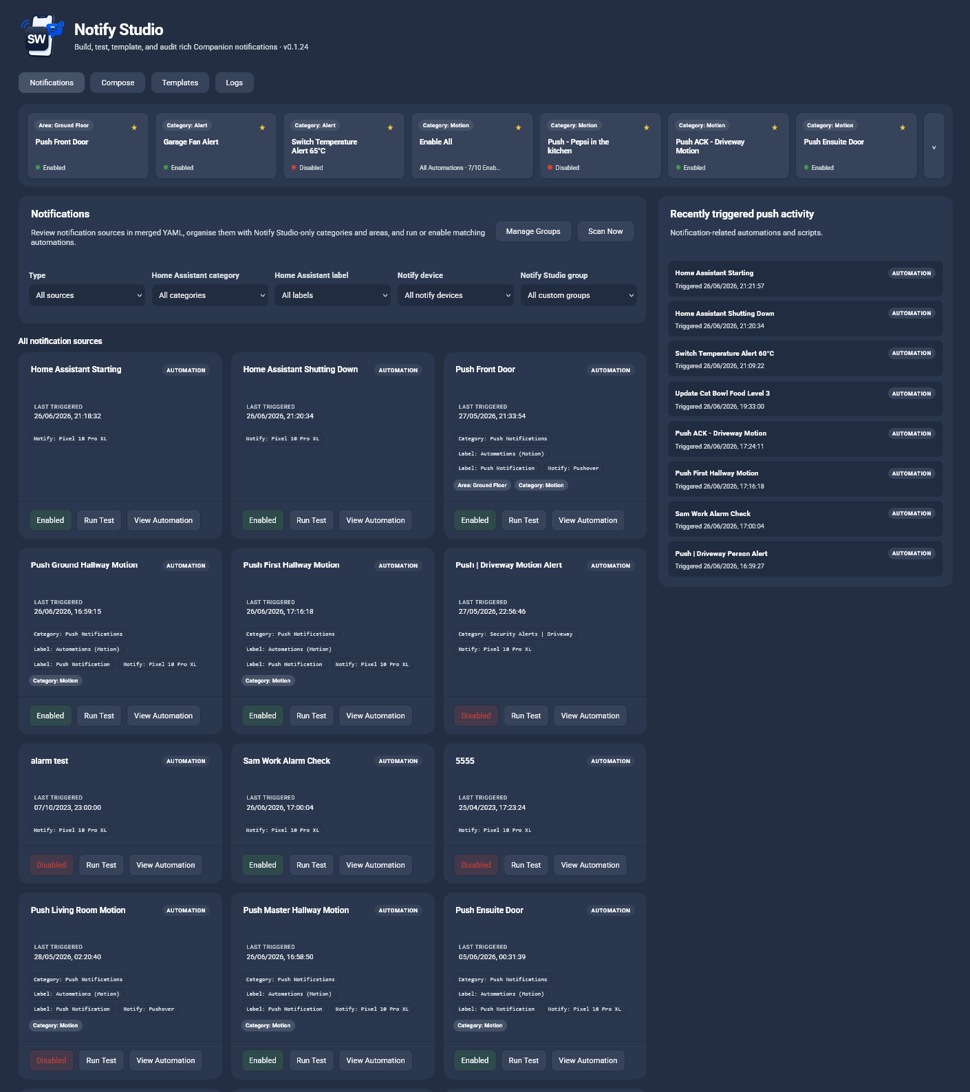 pqpxo/ha-notify-studio: notify Studio Build, test, organise, template, audit