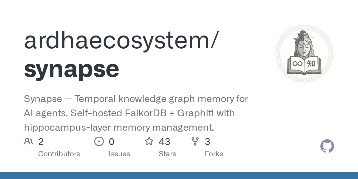 ardhaecosystem/synapse: temporal knowledge graph memory that doesn't just store — it remembers.