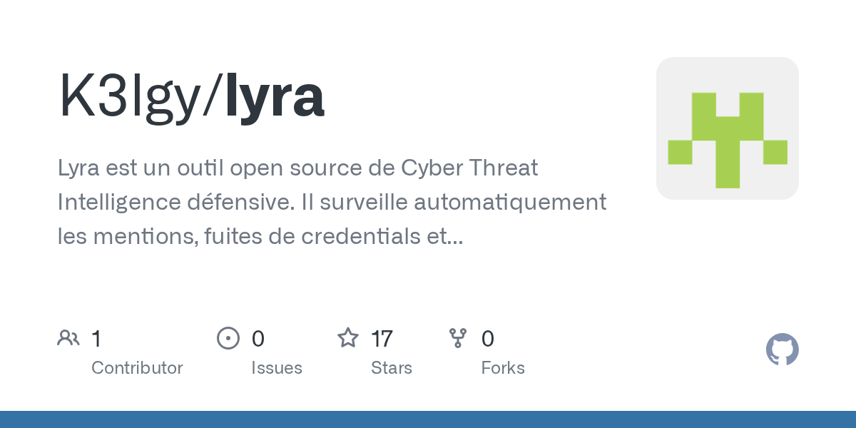 K3lgy/lyra: 🔍 Lyra — CTI Monitor