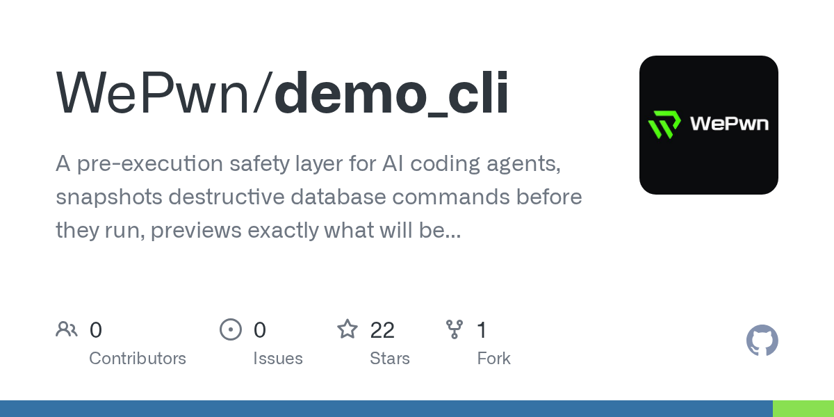 wepwn/demo_cli: open-source utility for developers and tinkerers