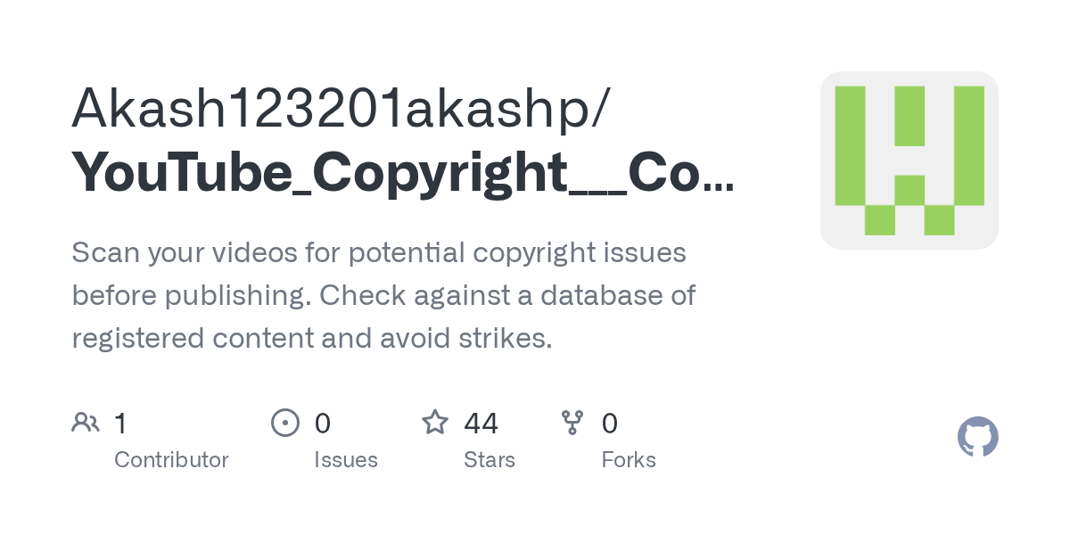 Akash123201akashp/YouTube_Copyright___Content_ID_Checker scans video and audio for claims