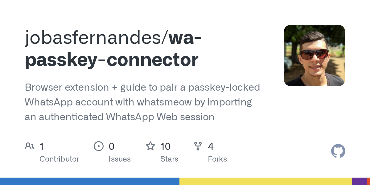 jobasfernandes/wa-passkey-connector: Import WhatsApp Web sessions into whatsmeow