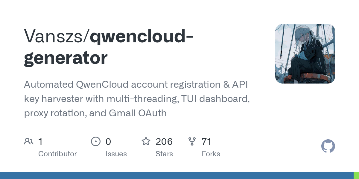 Vanszs/qwencloud-generator: Automated QwenCloud Account Creator and API Key Harvester