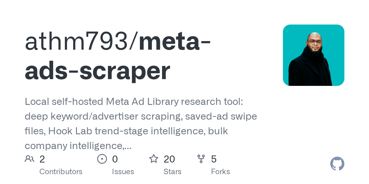 athm793/meta-ads-scraper: A local Playwright tool to search and analyze Meta Ad Library