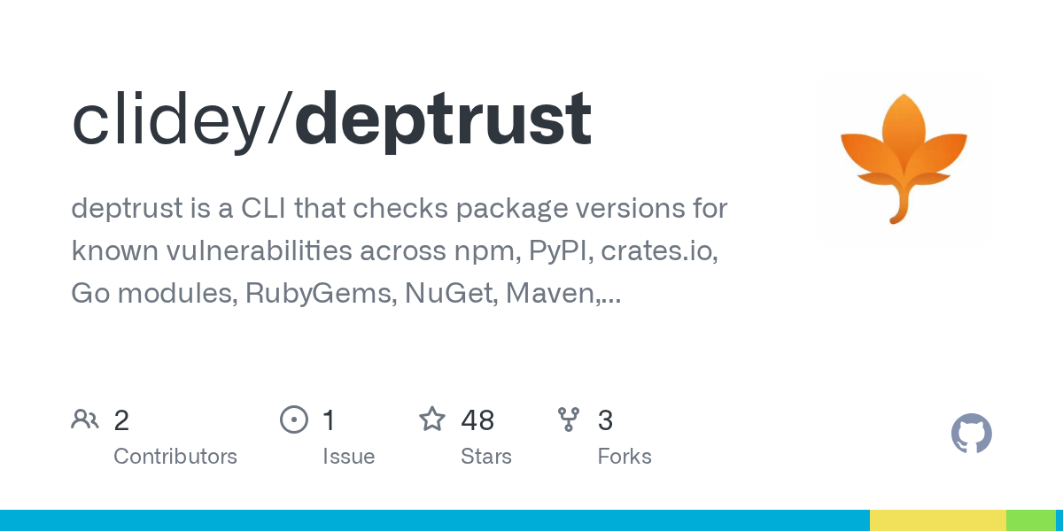 deptrust: local software supply chain security auditor for dependencies