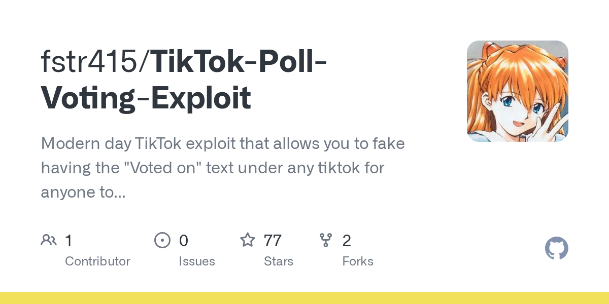 fstr415/TikTok-Poll-Voting-Exploit: Proof of Concept for Injecting Fake Badges