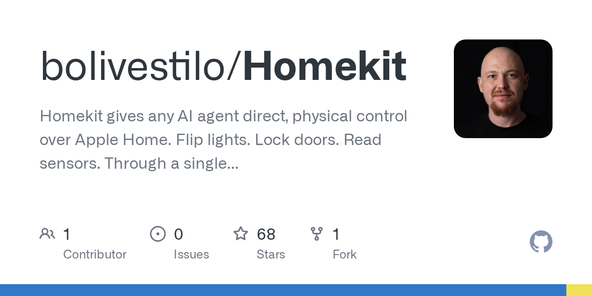 bolivestilo/Homekit connects AI agents to Apple Home using Model Context Protocol