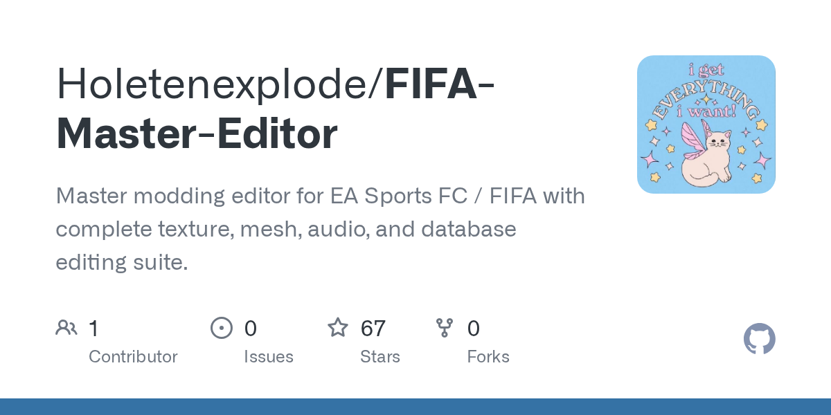 Holetenexplode/FIFA-Master-Editor: fIFA Master Editor is a complete modding suite for EA Sports FC / FIFA