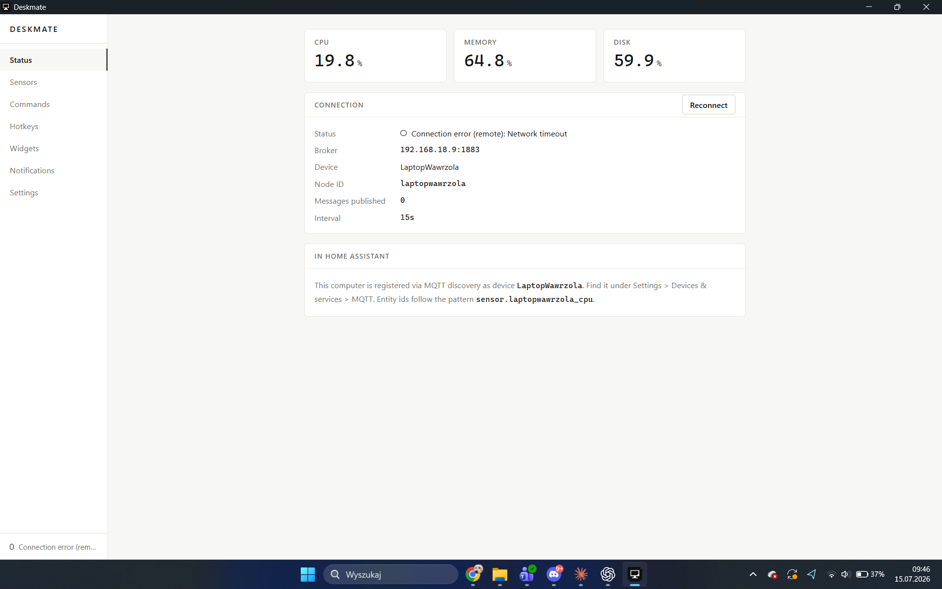 JakubWawrzola/deskmate: modern, open-source Windows companion for Home Assistant — the spiritual successor