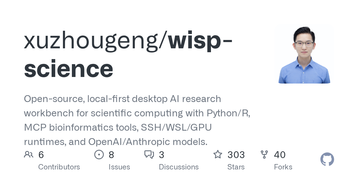 xuzhougeng/wisp-science: wisp Science — Local-first AI research workbench