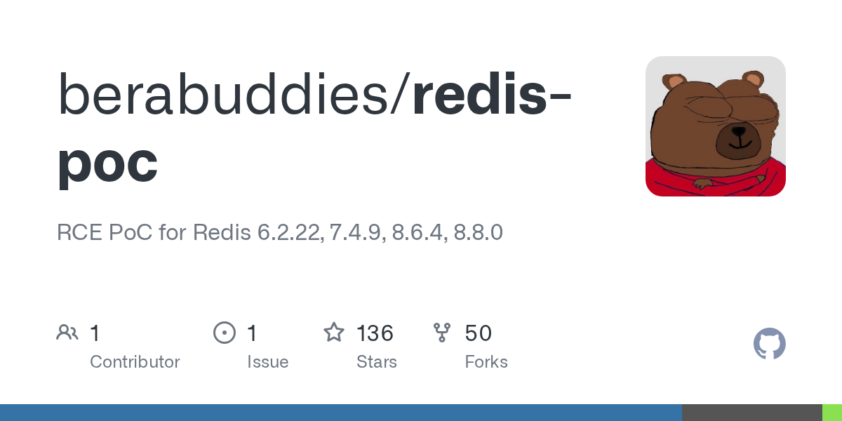 berabuddies/redis-poc: redis Authenticated RCE (stream NACK double free + TDigest heap overflow)
