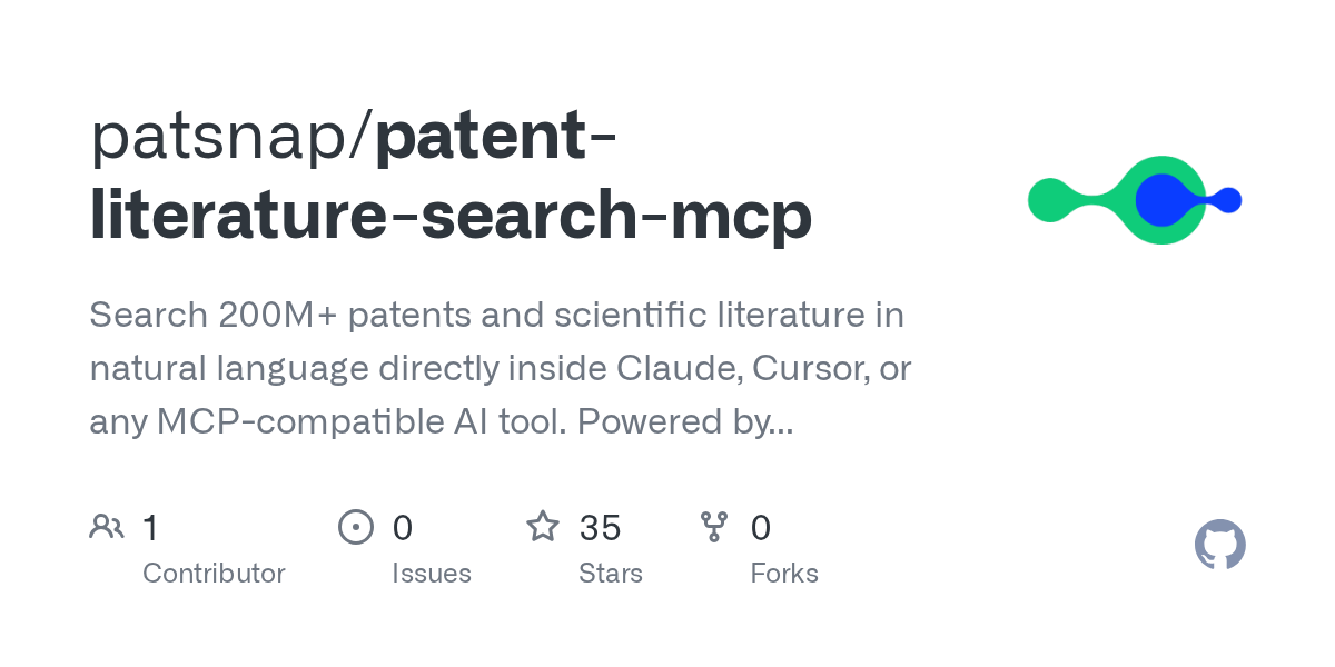 patsnap/patent-literature-search-mcp: patent & Literature Search MCP