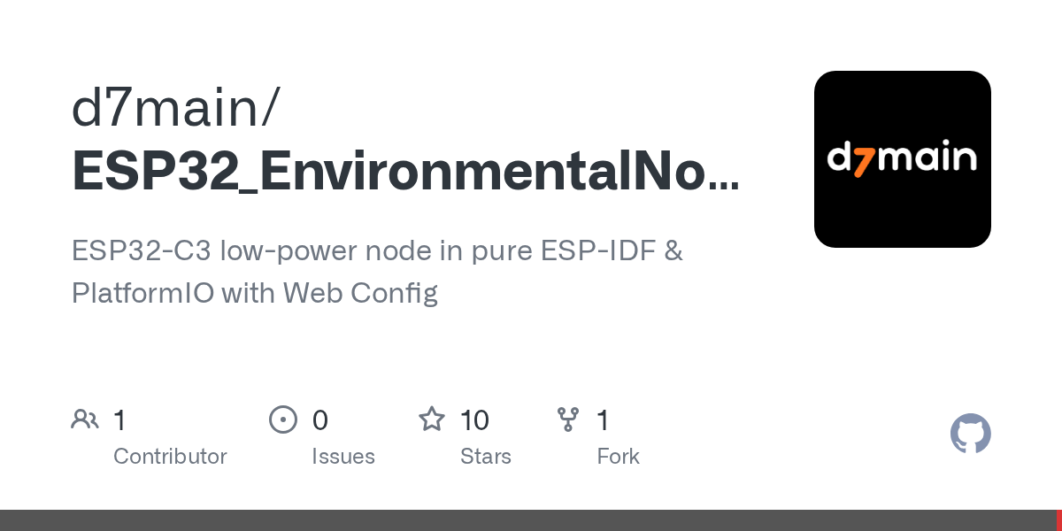 d7main/ESP32_EnvironmentalNode: eSP32-C3 Environmental Monitoring Node (ESP-IDF)